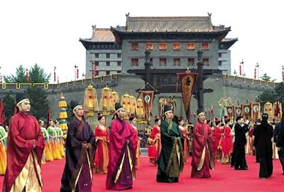 5月14日，西安以仿古入城式歡迎印度總理莫迪“入城”。